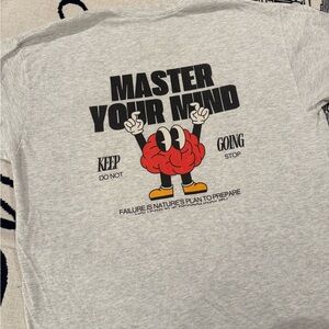 Gray Graphic T-Shirt with Motivational Print